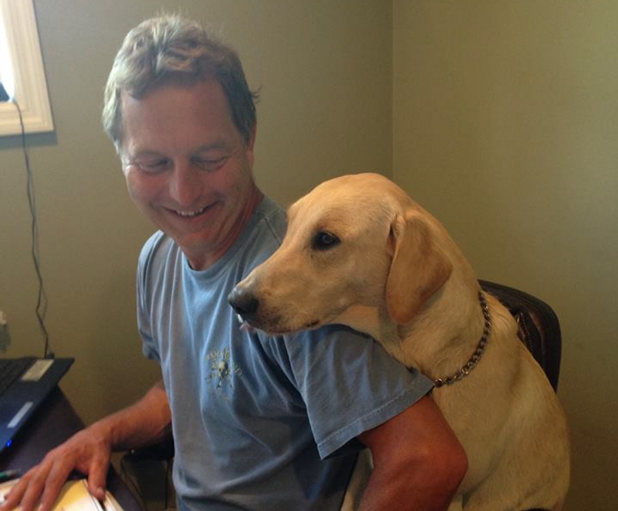 Steven James, owner, with his dogs